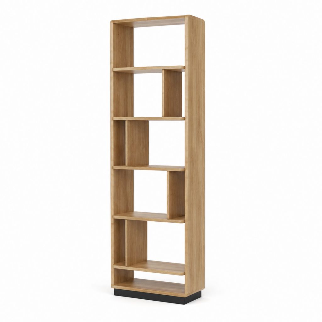 Libreria a colonna 6 vani rovere MDF rettangolare 60 x 30 x 200 cm