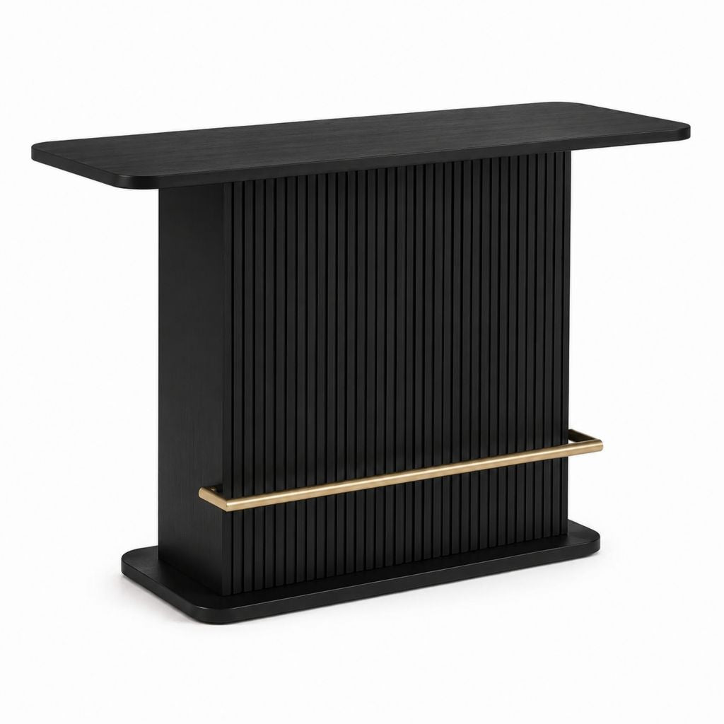 Bancone bar rettangolare nero in pannello MDF 120 x 50 x 105 cm