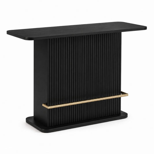Bancone bar rettangolare nero in pannello MDF 120 x 50 x 105 cm